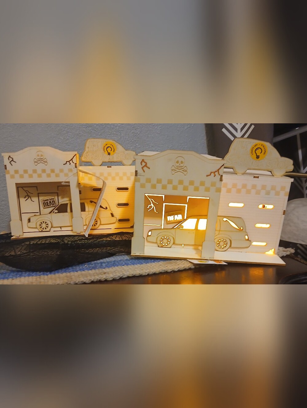 New LED Plywood Halloween Decor-Garage